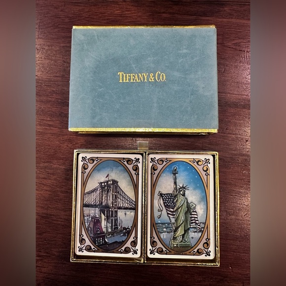 Tiffany & Co. Other - Vintage Tiffany & Co Playing Cards Statue of Liberty & Brooklyn Bridge + Box NIB